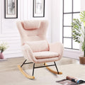 Pink Teddy Upholstered Rocking Chair with Pillow T165
