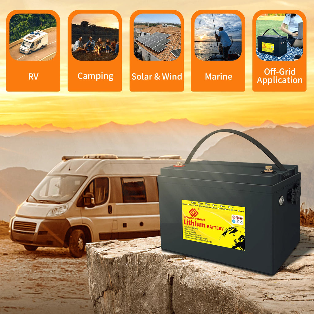 24V 60Ah LiFePO4 Battery with 100A BMS W808413