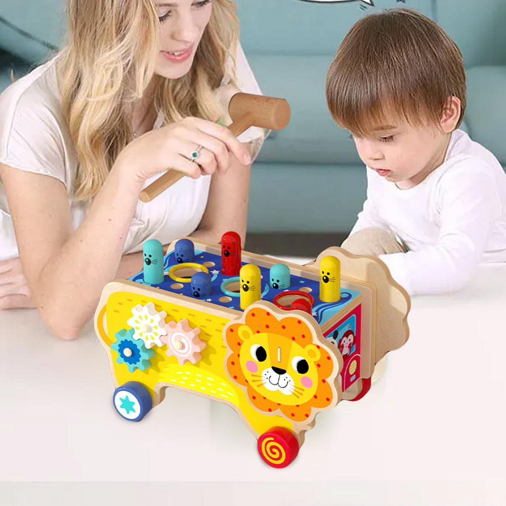 8 in 1 Wooden Montessori Whack Mole Game Motor Skill Toys R66133