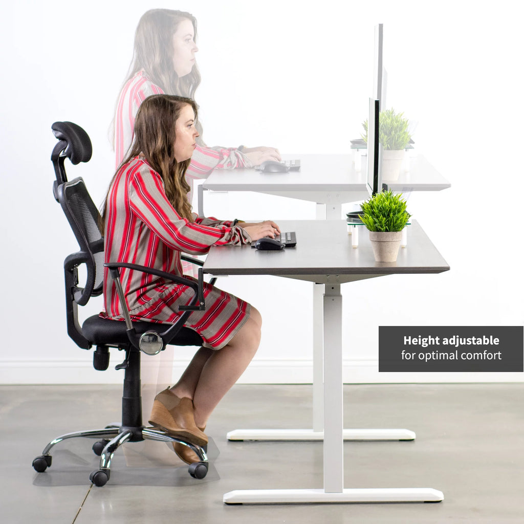 White Manual Height Adjustable Stand Up Desk Frame M70175