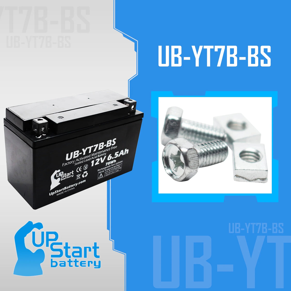 2-Pack 12V 6Ah Motorcycle Battery Z436