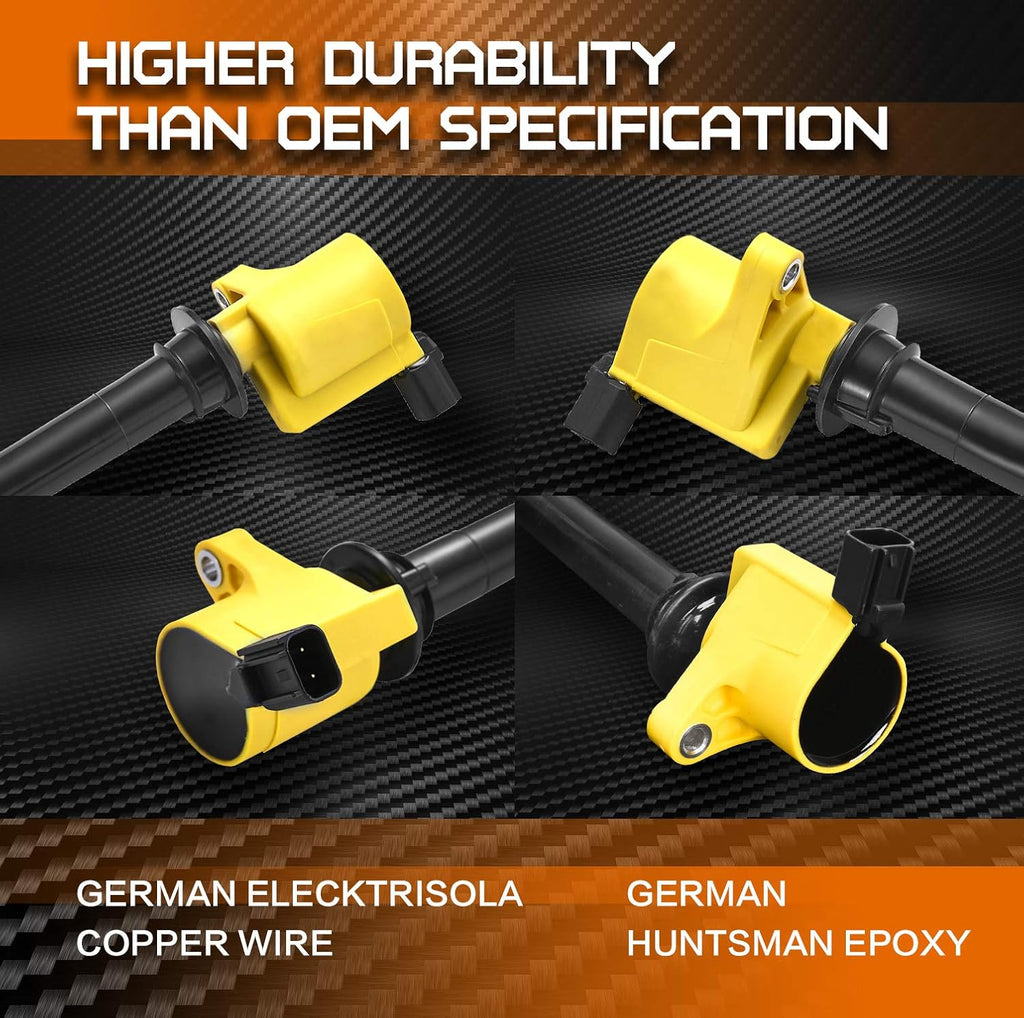 Heavy Duty Set of 6 Ignition Coil Pack Compatible with Ford Mazda Mercury 3.0L V6 Replacement T65233
