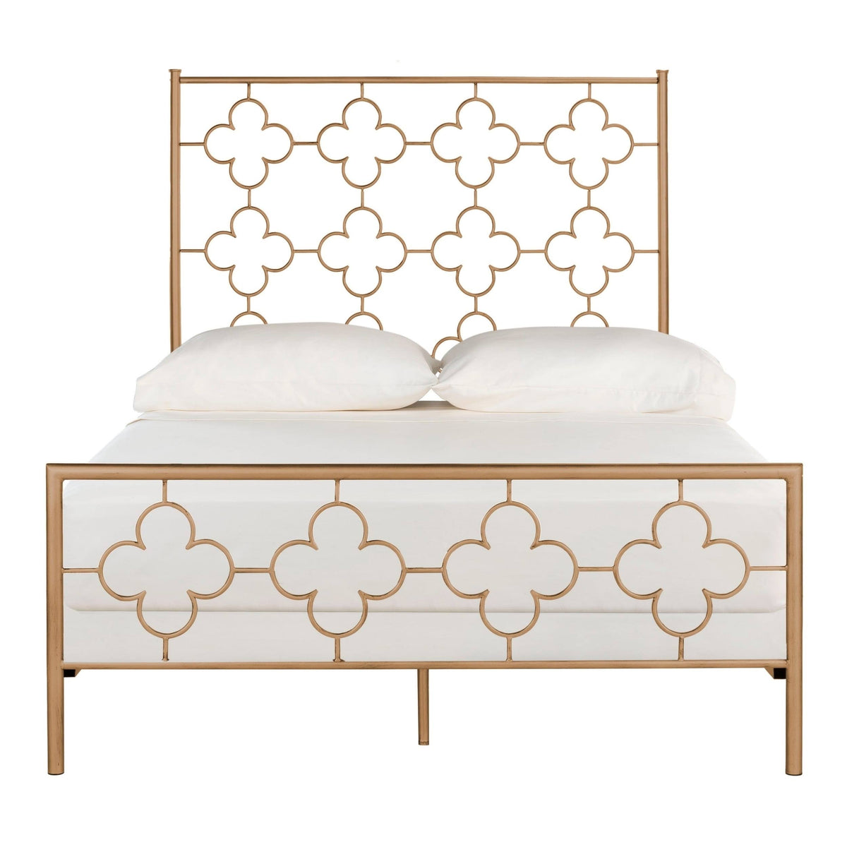 Antique Gold Lattice Metal Full Bed A251