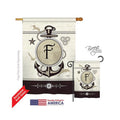 Nautical Monogram 2-Sided Vertical House Flag - 28 x 40 in. C57819