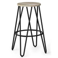 30 inch Metal Bar Stool with Wood Seat B52459