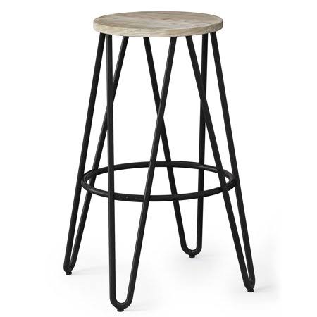 30 inch Metal Bar Stool with Wood Seat B52459