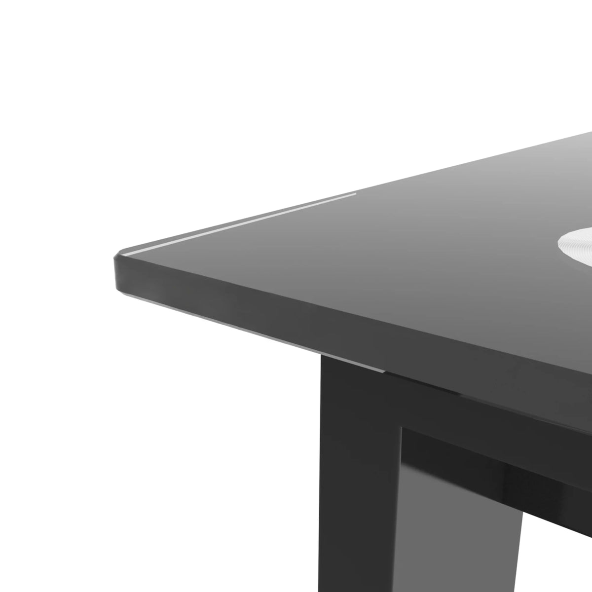 Black Rectangular Tempered Glass Dining Table I93047