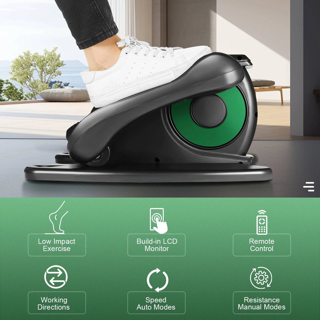 Under Desk Elliptical Pedal Exerciser with Remote & Data Monitor R806