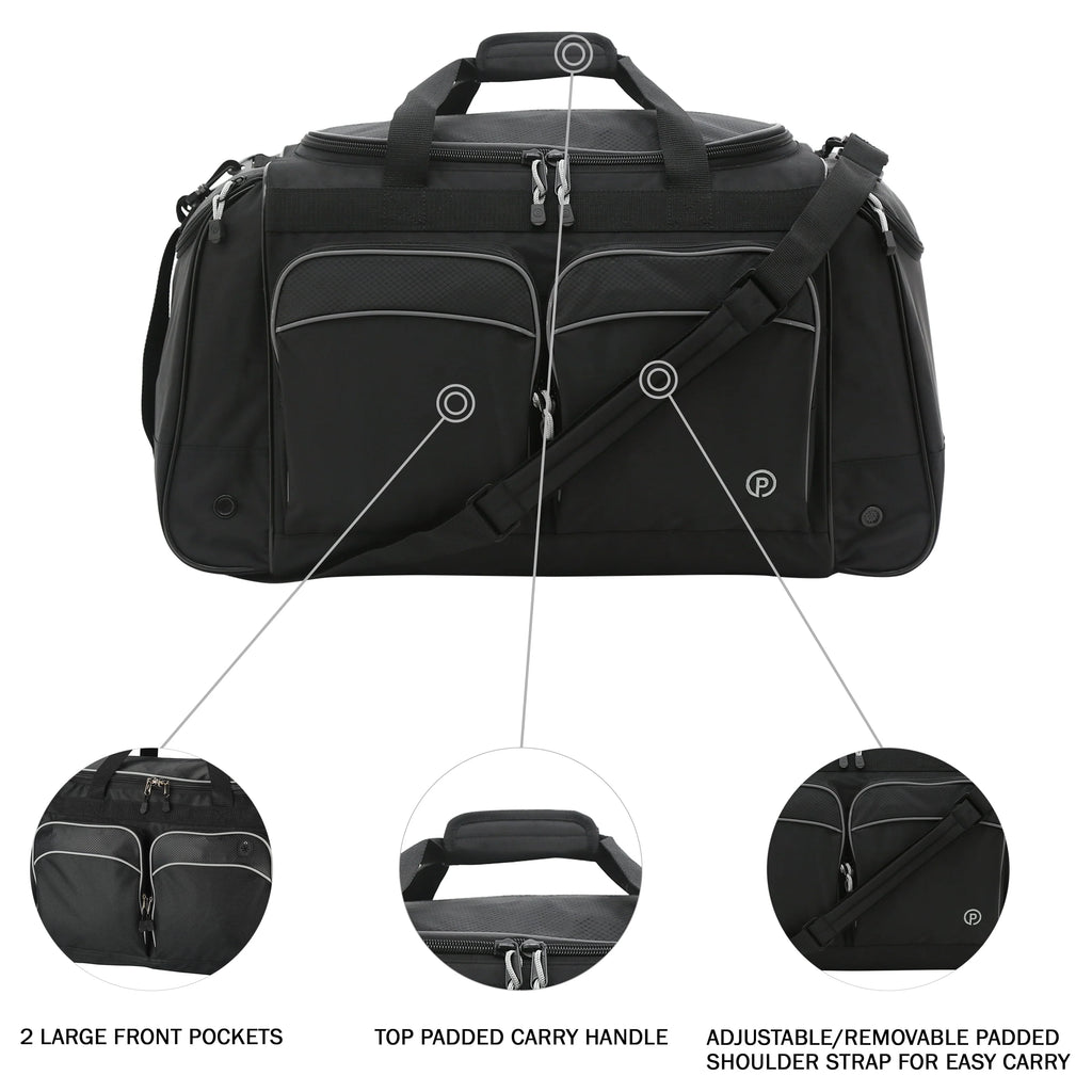 Polyester Sport and Travel Duffel Bag, Black S578