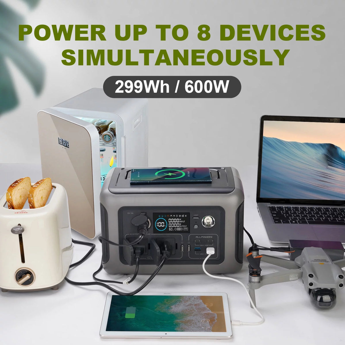 Portable Power Station 600W 299Wh LiFePO4 W145