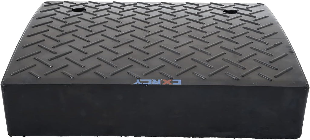 2PCS Rubber Curb Ramps 5.3" Rise Heavy Duty Black Threshold Ramp with 4 Expansion Bolts H68459