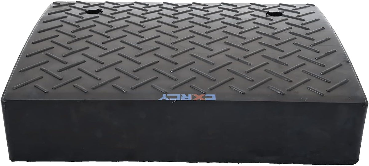 2PCS Rubber Curb Ramps 5.3" Rise Heavy Duty Black Threshold Ramp with 4 Expansion Bolts H68459