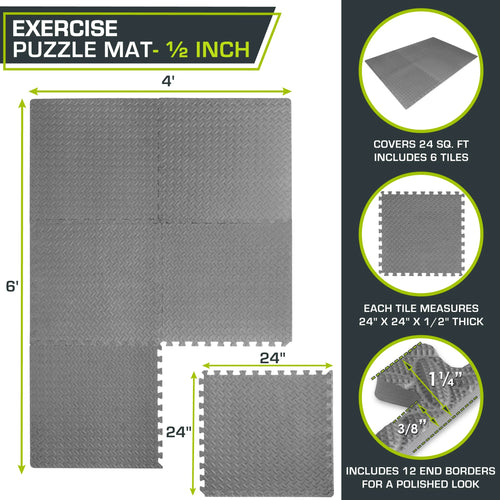 1/2 Thick EVA Foam Interlocking Exercise Mat R9471