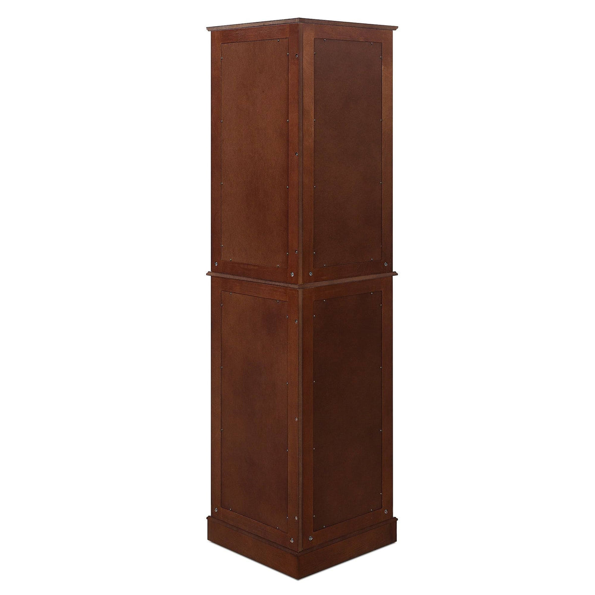 Lighted Corner Curio Cabinet with Tempered Glass Door, 6 Shelves, Walnut M56763