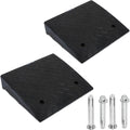2PCS Rubber Curb Ramps 5.3" Rise Heavy Duty Black Threshold Ramp with 4 Expansion Bolts H68459