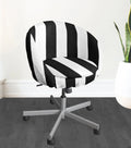 Black Stripe Swivel Chair Cover D948