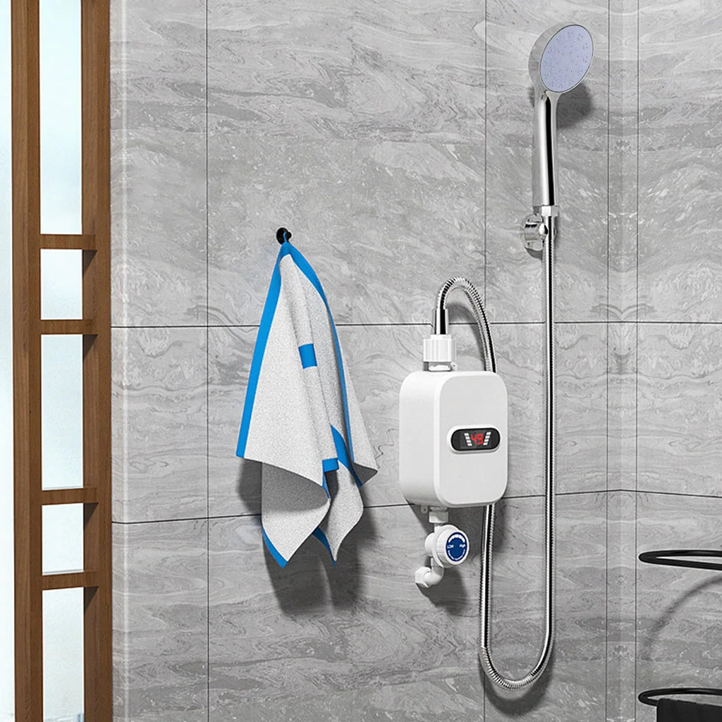 3500W Tankless Water Heater with Shower Head Set B615490