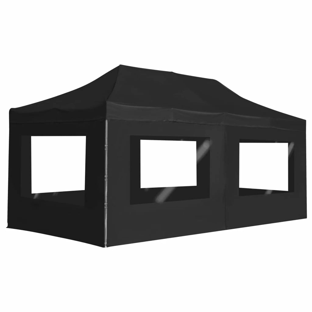 Aluminum Folding Party Tent with Walls 19.7'x9.8' Anthracite K640