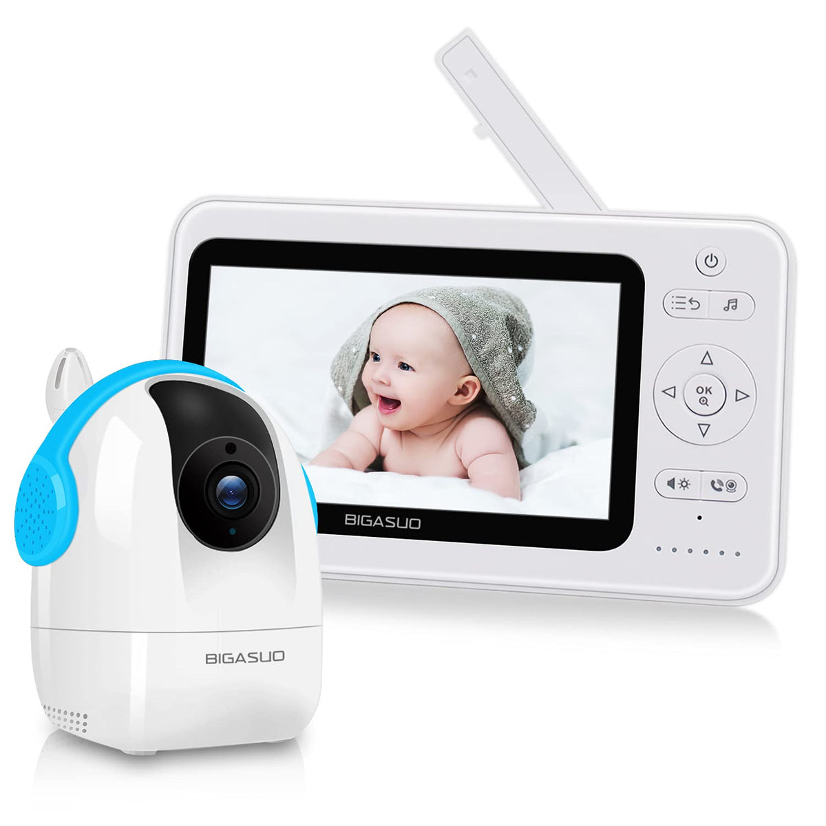 5 720P Baby Monitor with Camera and Audio Night Vision K362221