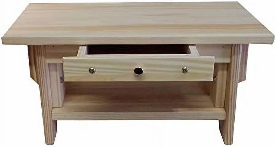 Unfinished Pine Altar Table with Display Shelf T253674