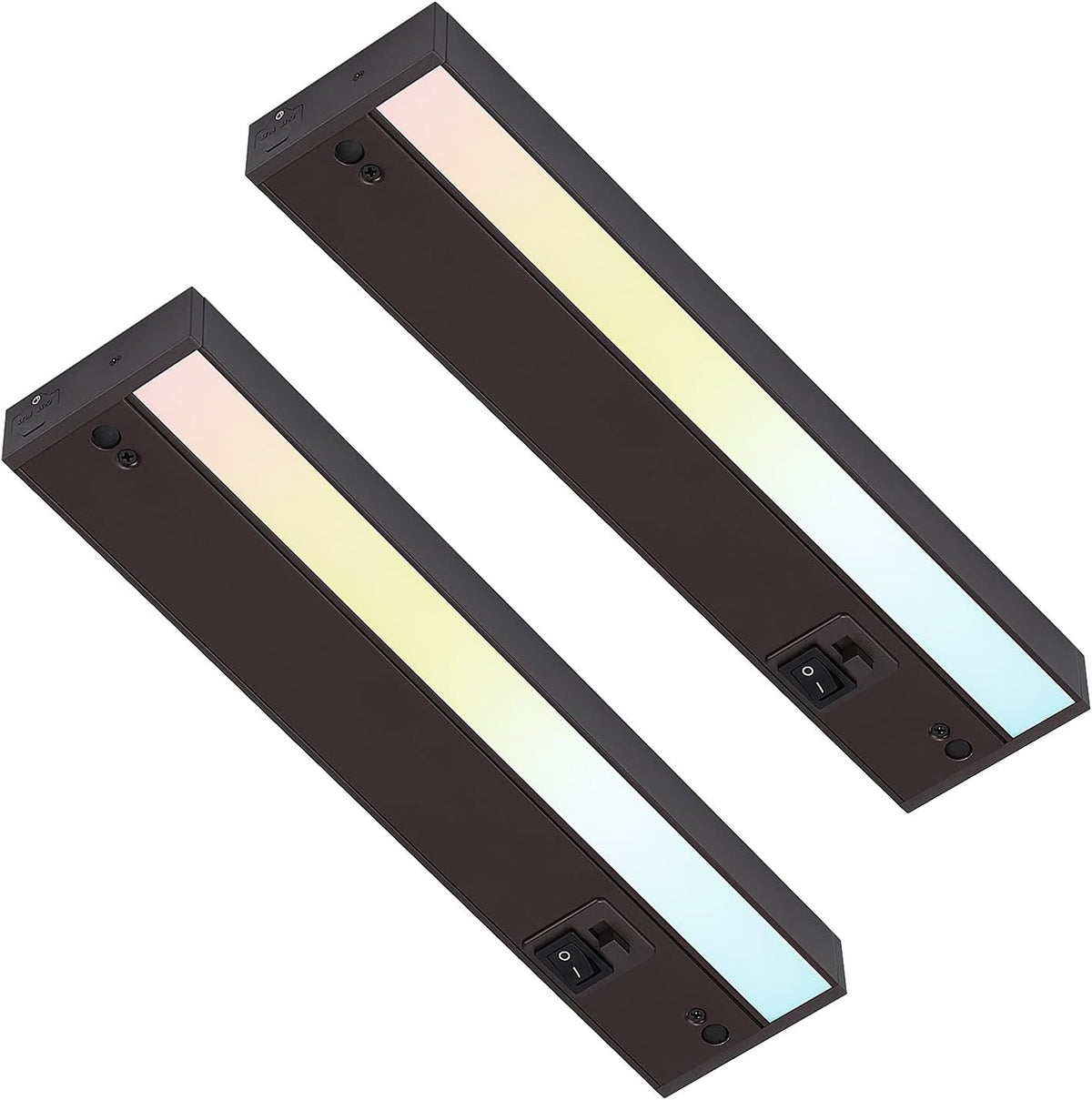 LED Under Cabinet Light, 8 Inch, 6W, Dimmable, 3 Color Selectable, White Finish, Pack of 2 M205940