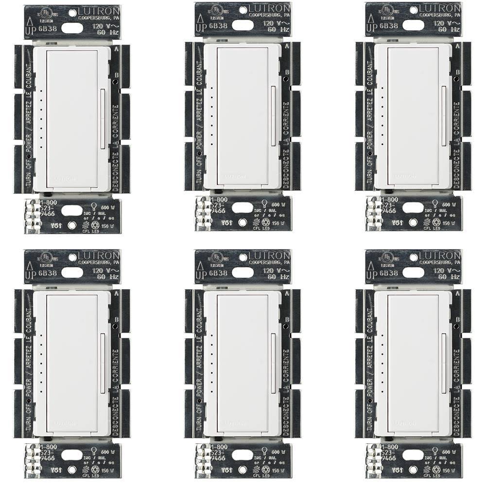 White Single-Pole or Multi-Location Dimmer Switch (6-Pac) M566